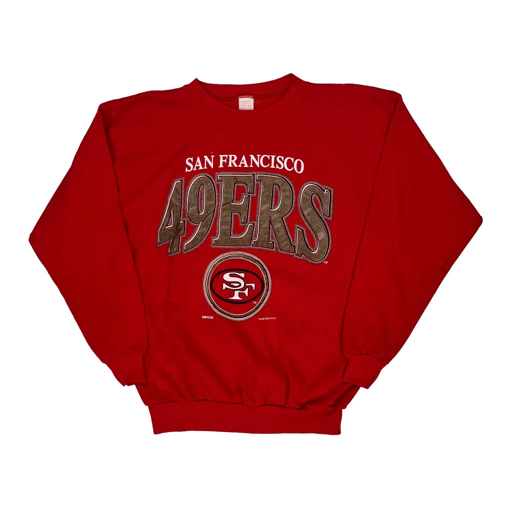 image of San Francisco 49Ers Made In Usa Unbranded Nfl Sweatshirt - 2XL Red Cotton Blend