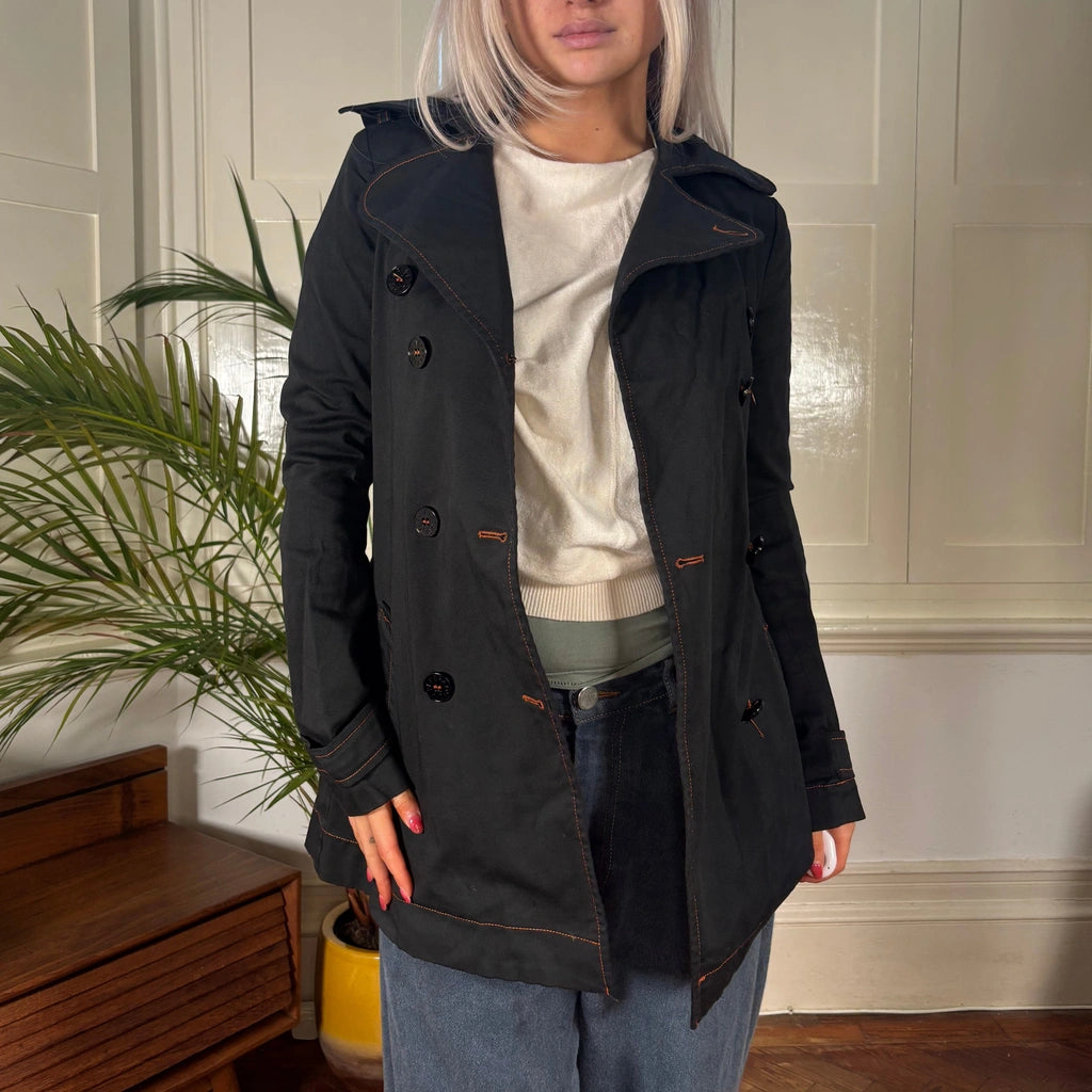 image of Patrizia Pepe Jacket - Small Black Cotton Blend
