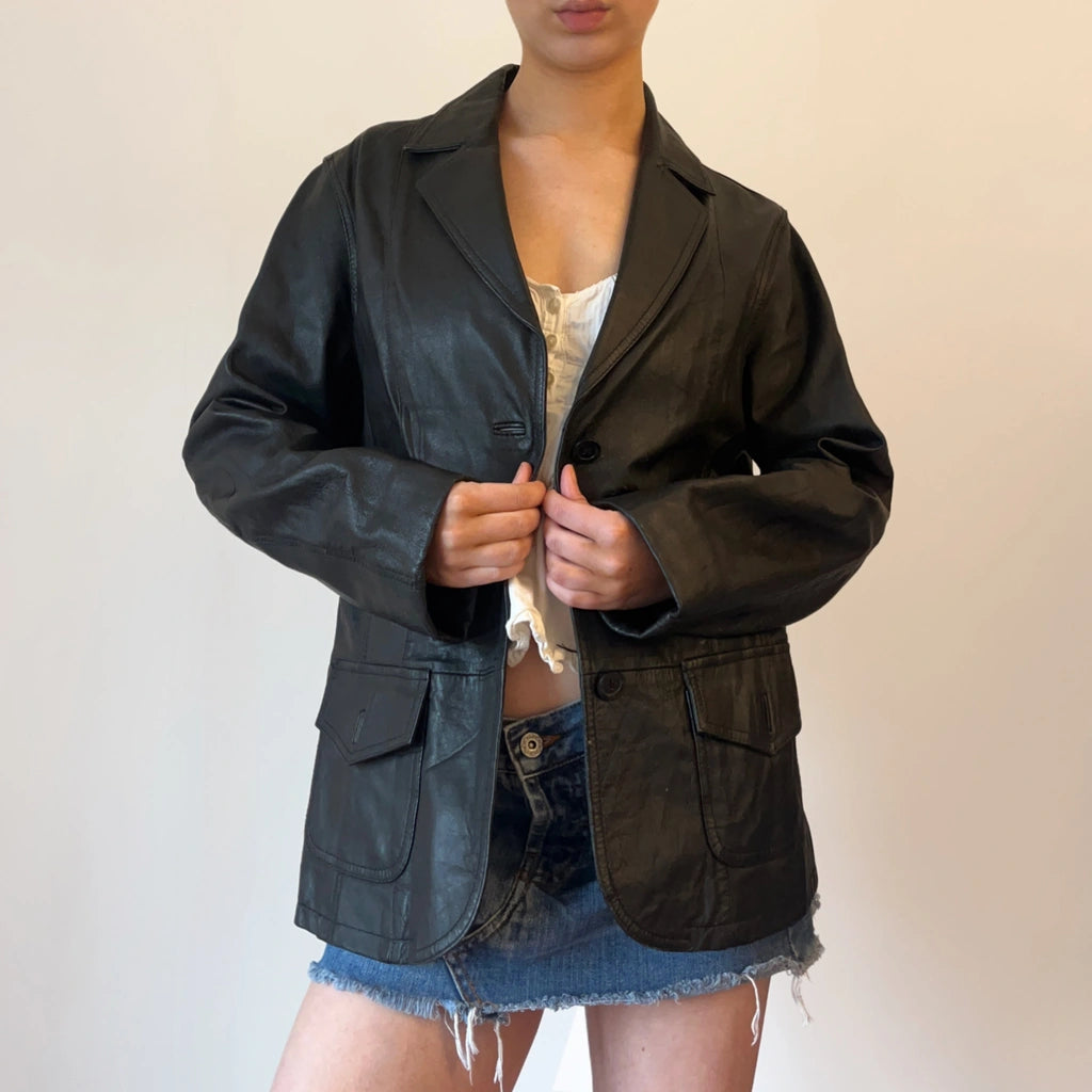 image of Project Leather Jacket - Medium Black Leather
