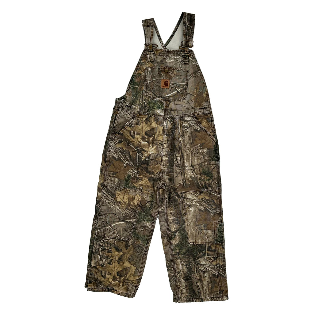 image of Age 8 Carhartt Camo Dungarees - XS Khaki Cotton Blend