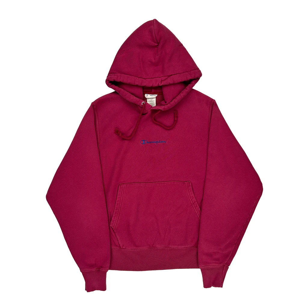 image of Reverse Weave Champion Hoodie - Small Burgundy Cotton