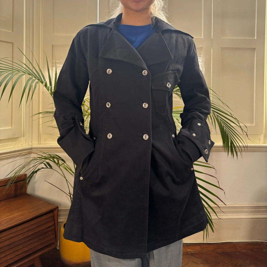 image of Imperial Trench Coat - Medium Black Cotton