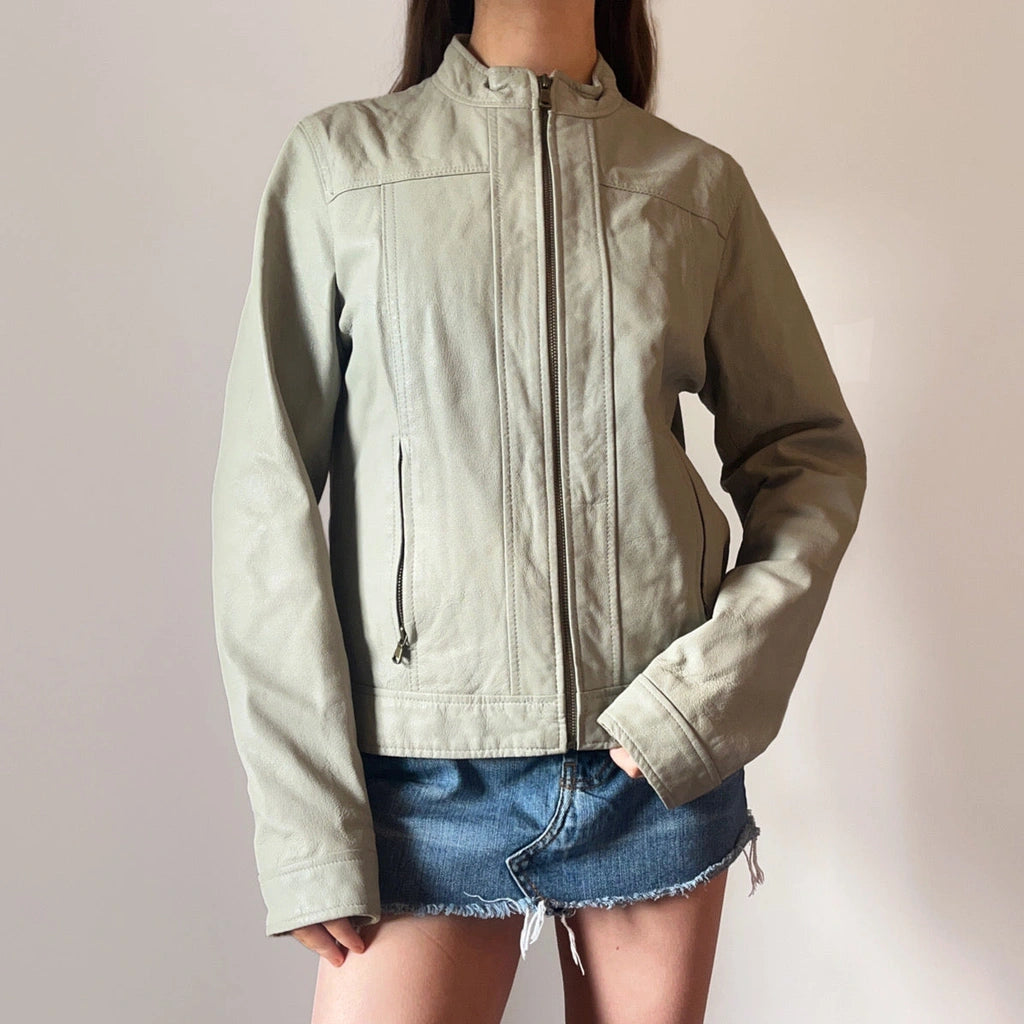 image of Conbipel Leather Jacket - Medium Beige Leather