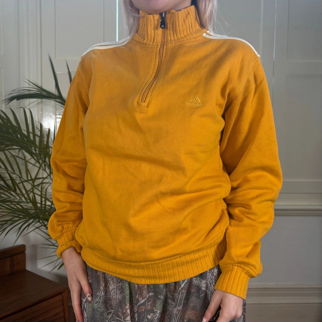 image of Adidas 1/4 Zip - Small Yellow Cotton