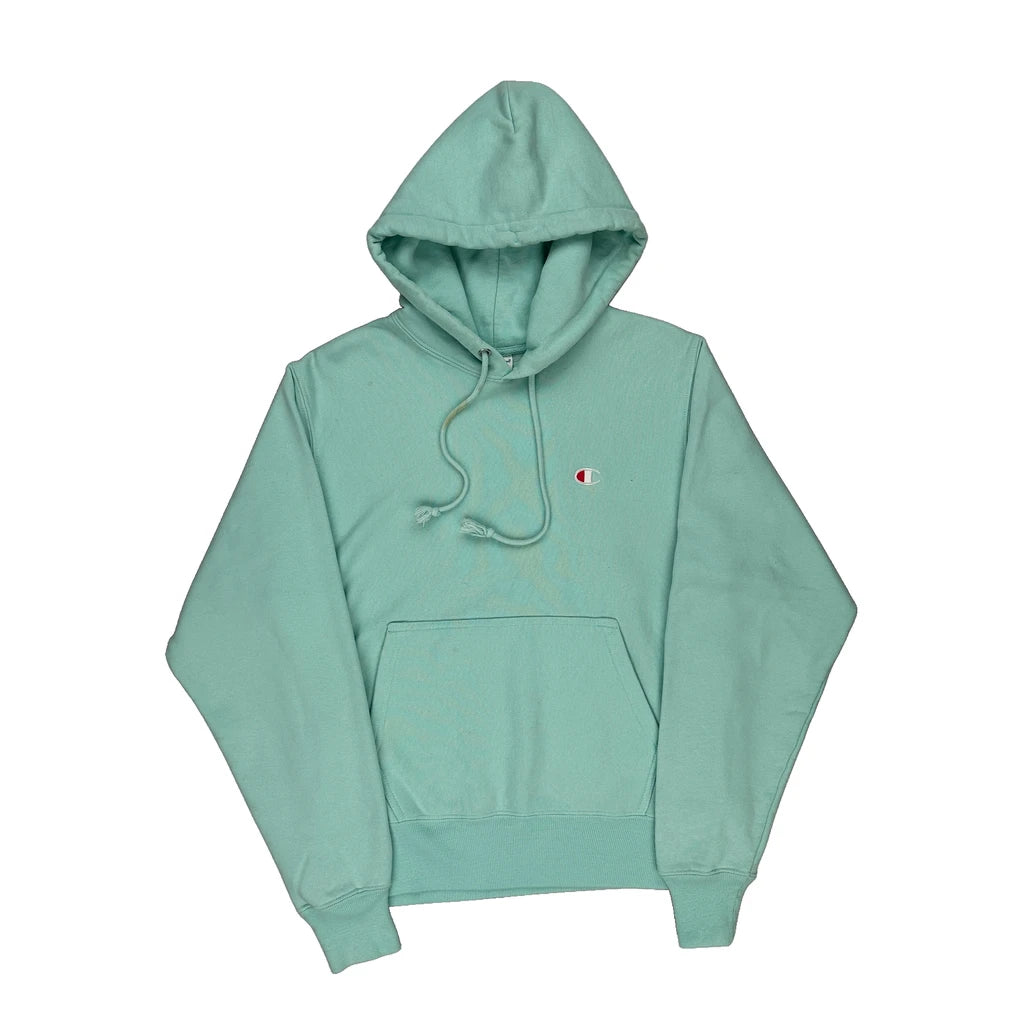 image of Reverse Weave Champion Hoodie - Small Blue Cotton