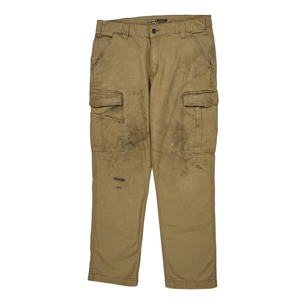 image of Carhartt Cargo Trousers - 34W 30L Beige Cotton Blend