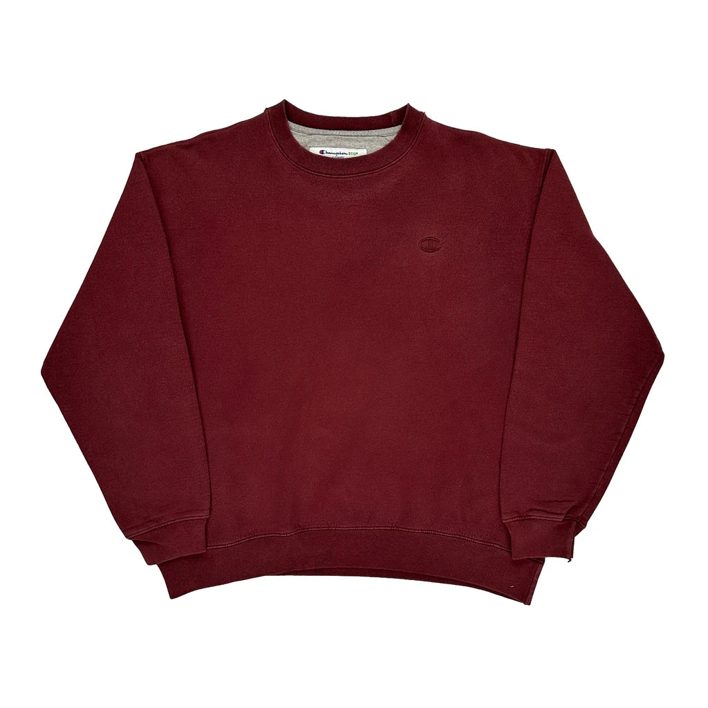 image of Champion Sweatshirt - Large Burgundy Cotton Blend