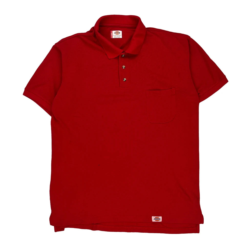 image of Dickies Polo Shirt - XL Red Cotton Blend