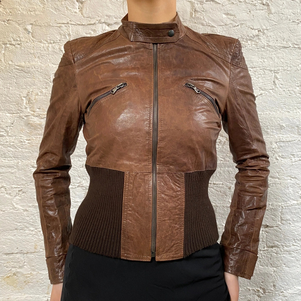 image of Unbranded Leather Jacket - Medium Brown Leather