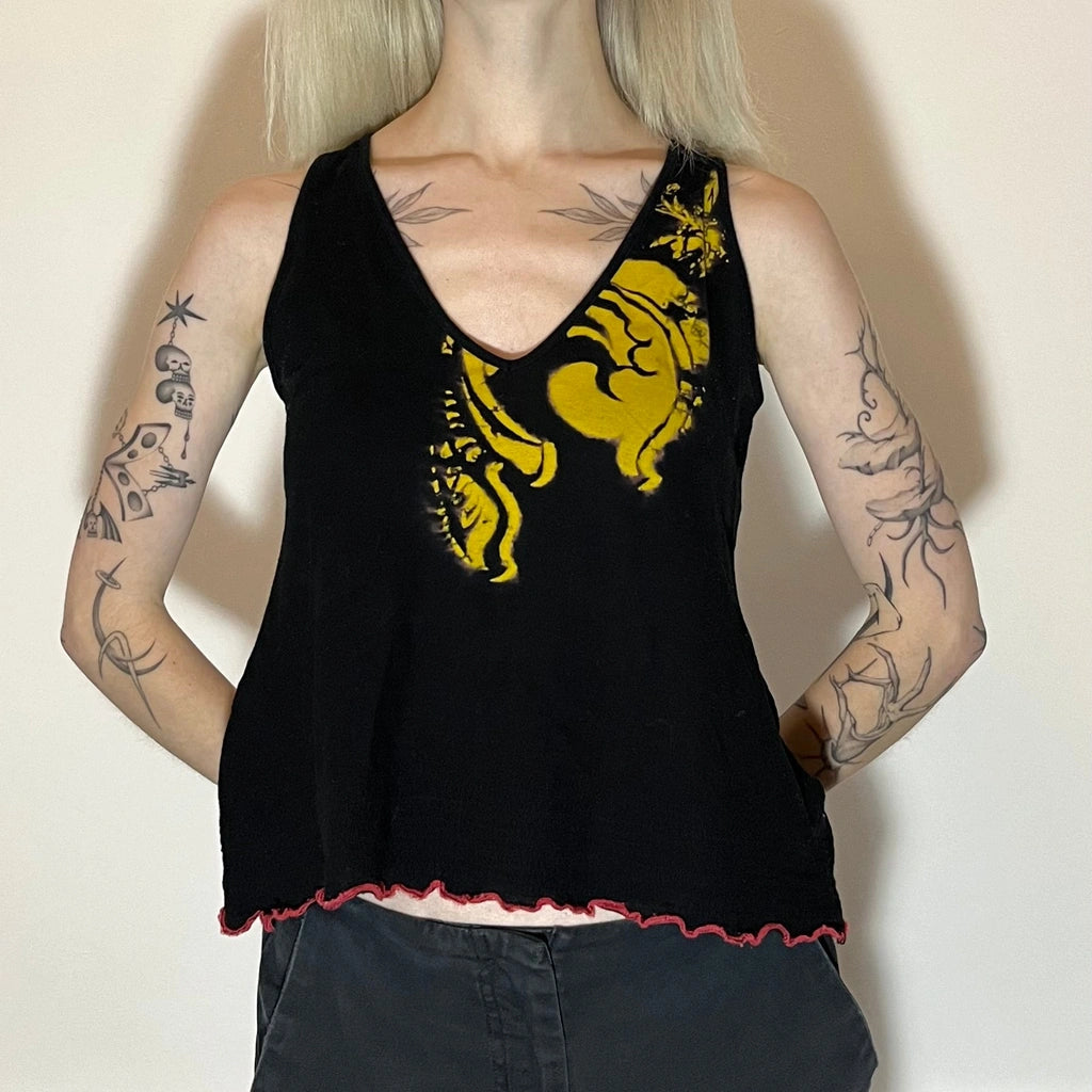 image of Diesel Graphic Top - Small Black Cotton