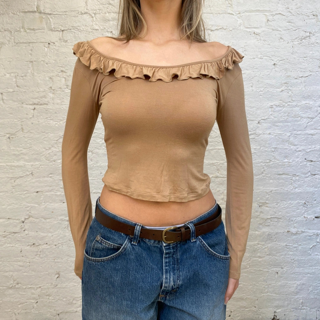 image of Dolce & Gabbana Long Sleeve Top - Medium Beige Viscose
