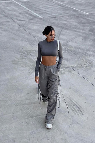 cargo and crop top outfit