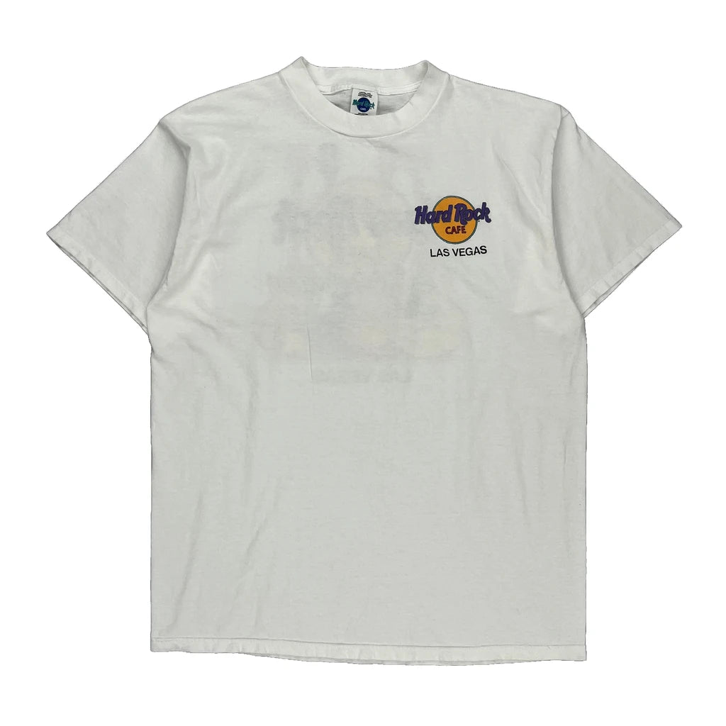 image of Las Vegas Hard Rock Cafe Graphic T-Shirt - XL White Cotton