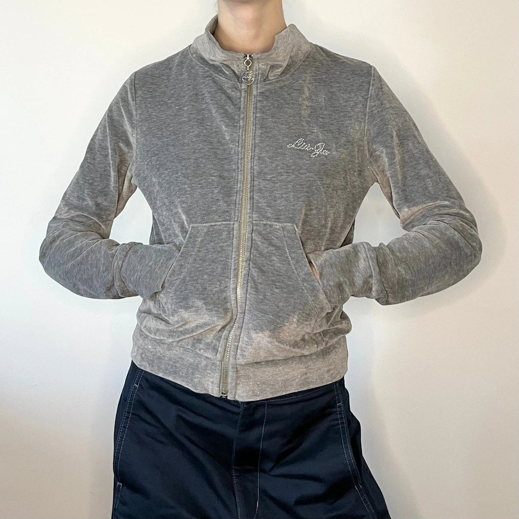 image of Liu Jo Zip Up - XS Grey Cotton Blend