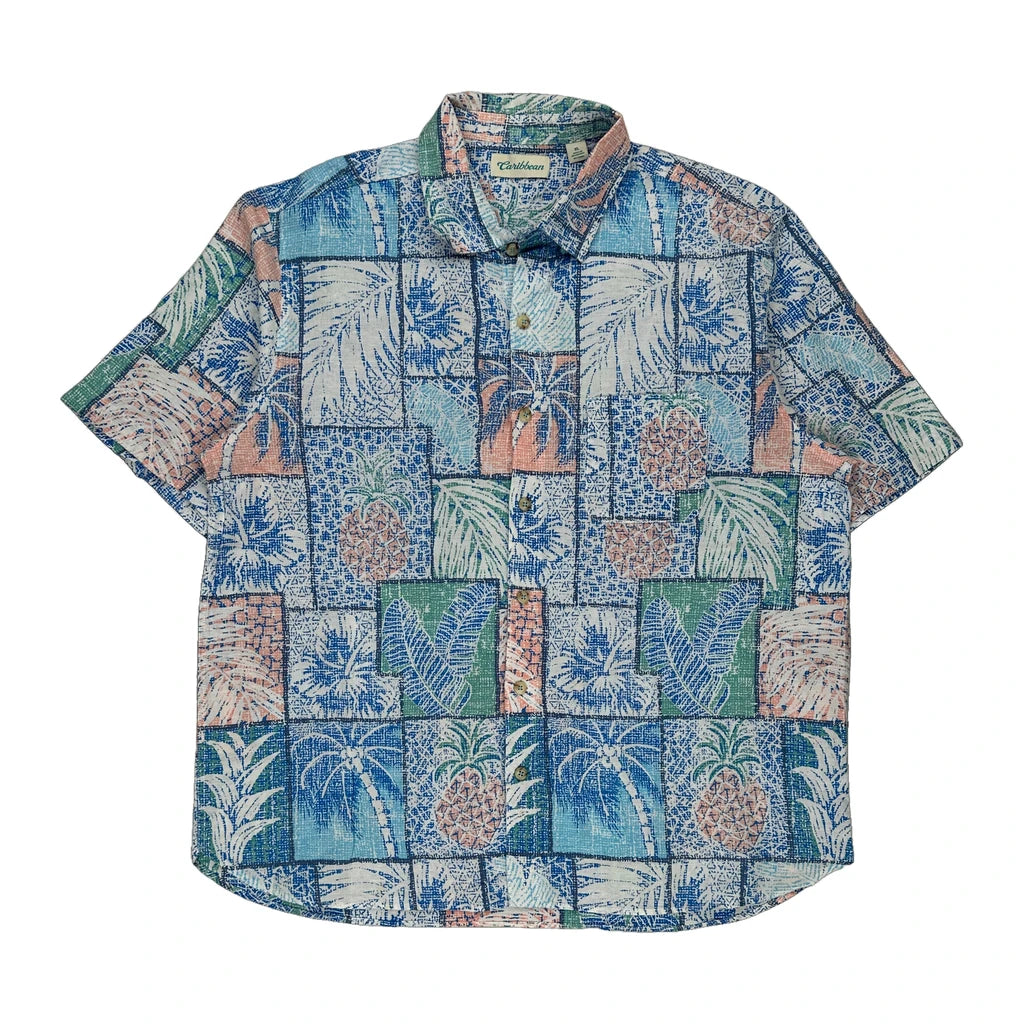 image of Caribbean Hawaiian Shirt - XL Multicoloured Cotton