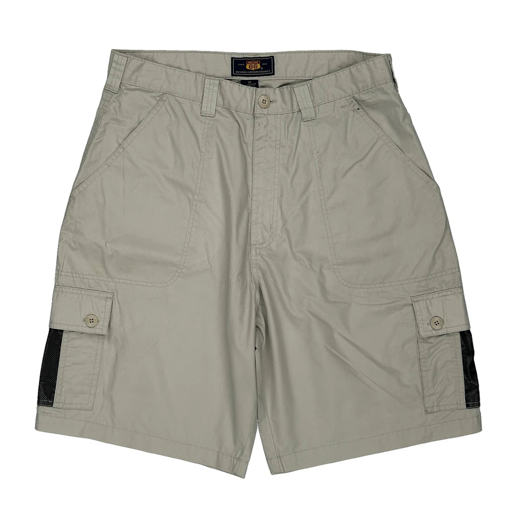 image of Route 66 Cargo Shorts - 34″ Waist Beige Polyester Blend