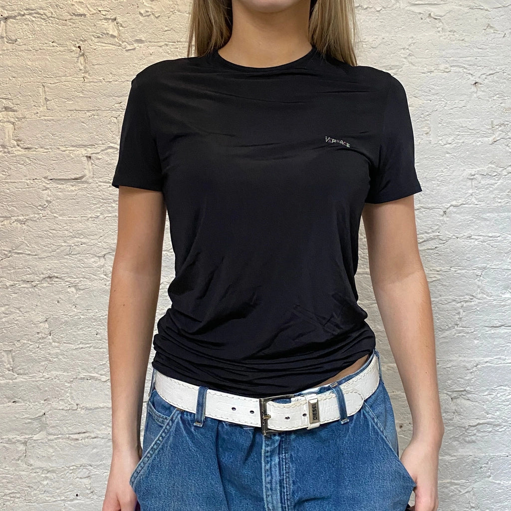 image of Versace T-Shirt - Large Black Nylon Blend