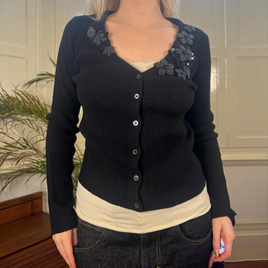 image of Moschino Cardigan - Small Black Wool