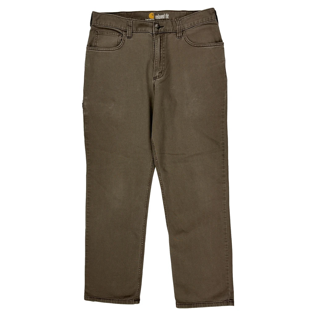 image of Carhartt Trousers - 33W 30L Brown Cotton Blend