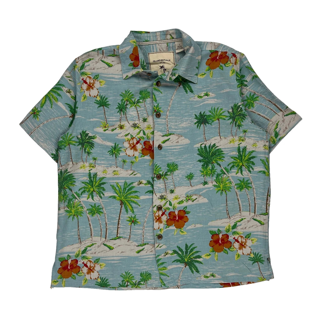 image of Island Republic Hawaiian Shirt - Large Multicoloured Silk