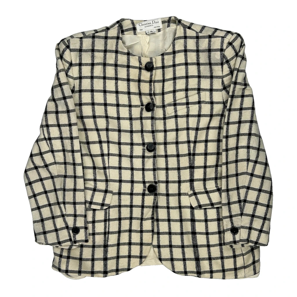image of Classic Design Christian Dior Blazer - Small Black Wool Blend
