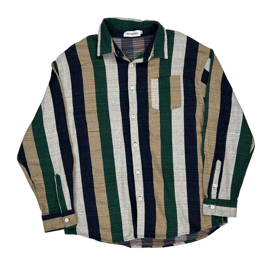image of Hey Henry Striped Shirt - XL Multicoloured Cotton