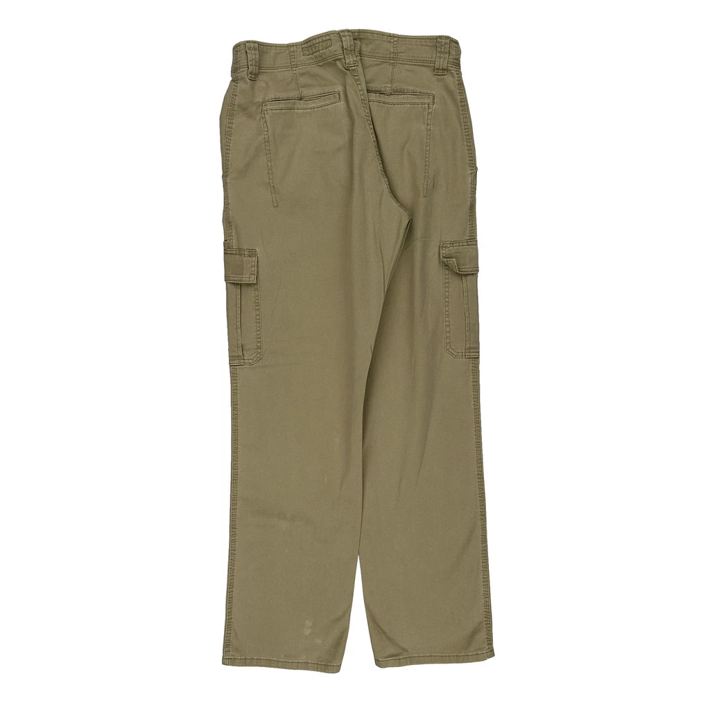 image of Wrangler Cargo Trousers - 32″ Waist Khaki Cotton Blend