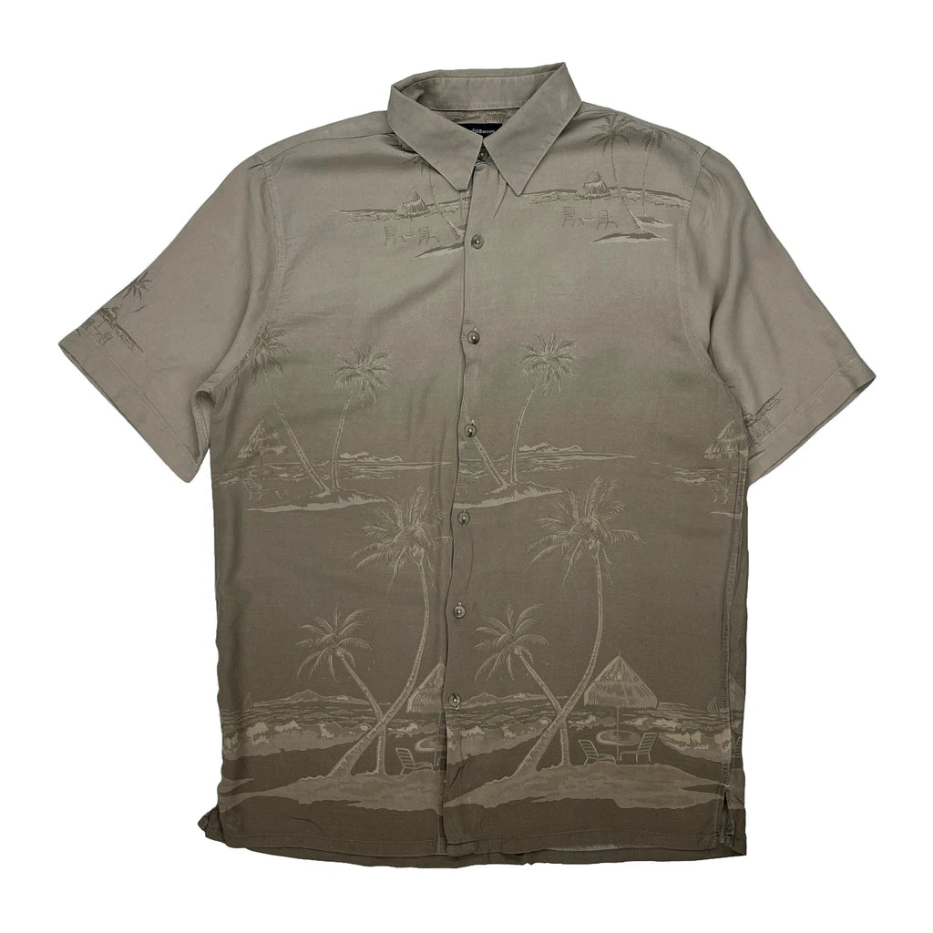 image of Croft & Barrow Hawaiian Shirt - Medium Grey Cotton