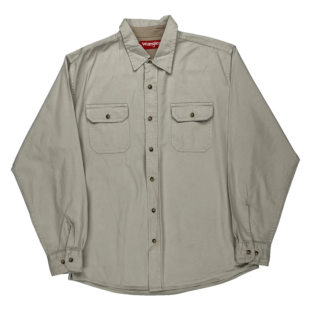 image of Wrangler Shirt - Large Beige Cotton