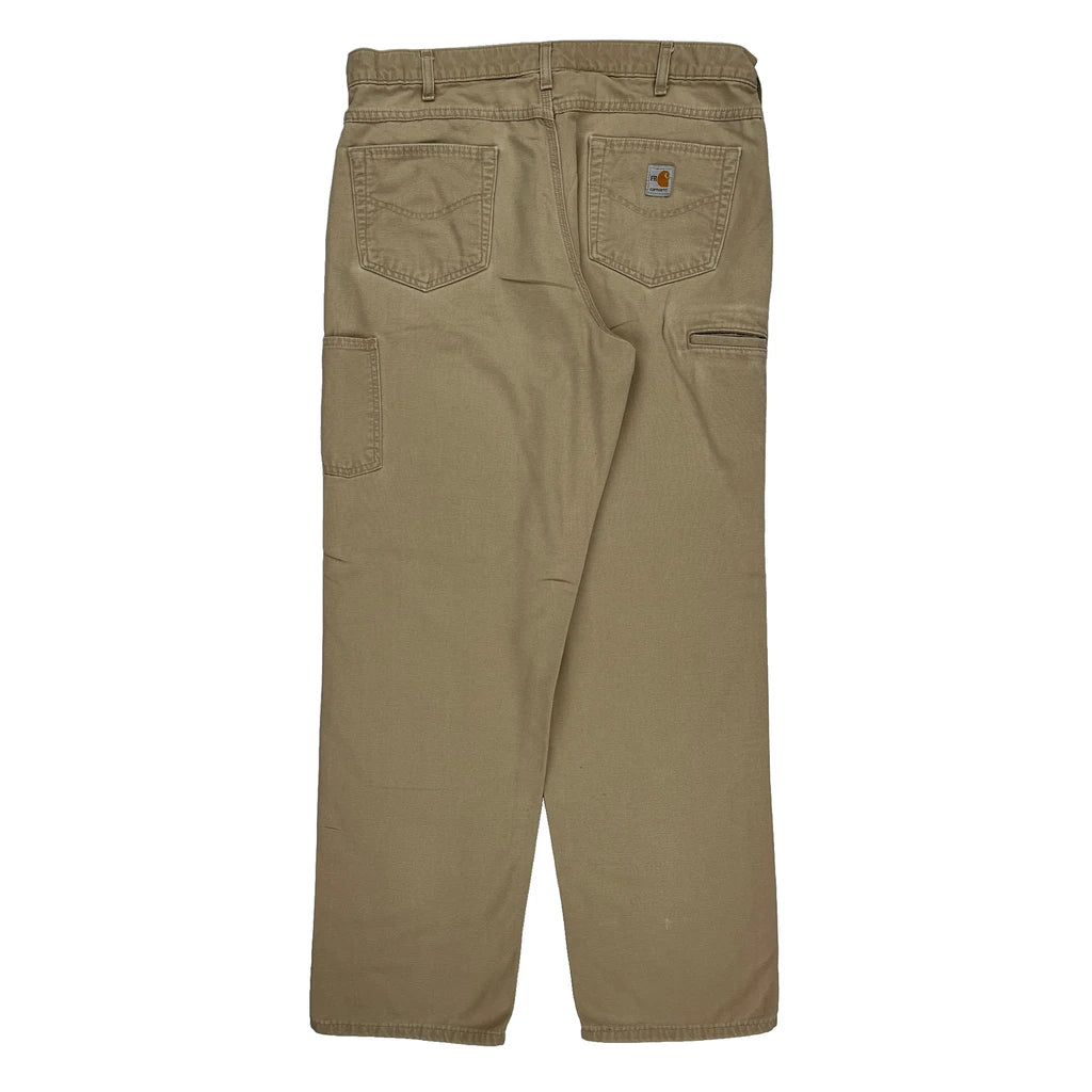 image of Carhartt Cargo Trousers - 38W 34L Beige Cotton Blend