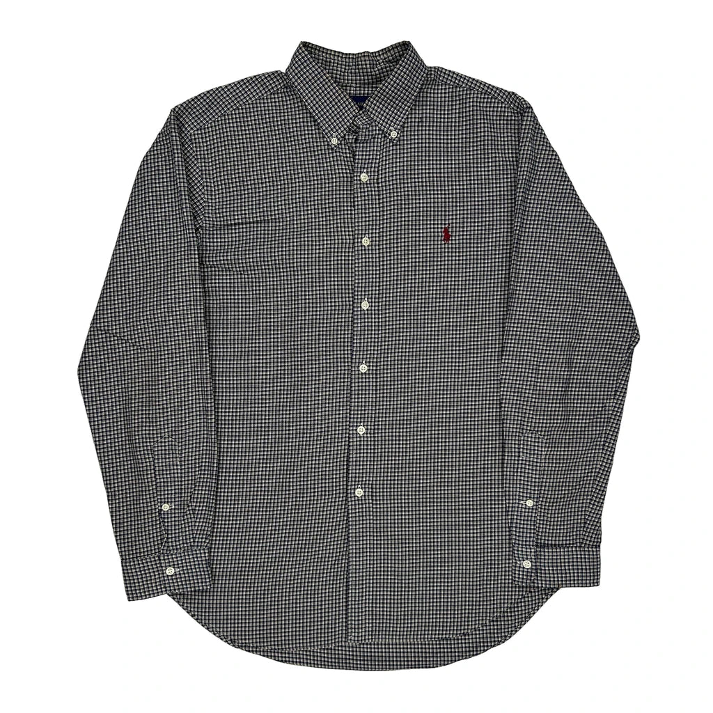 image of Classic Fit Ralph Lauren Checked Shirt - Large Black & White Cotton
