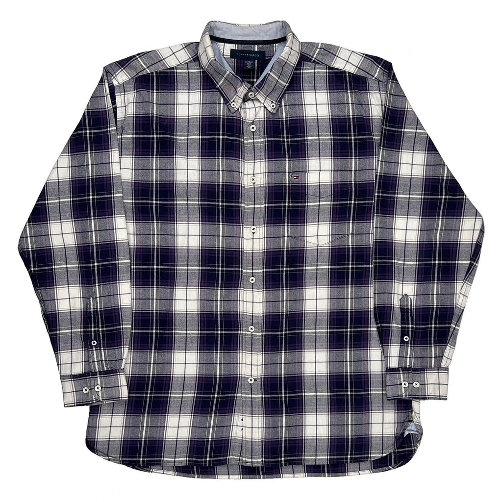 image of Tommy Hilfiger Checked Shirt - XL Purple Cotton