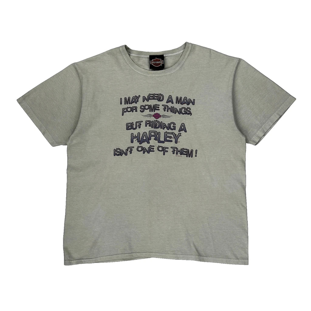 image of Made In Usa York, Pennsylvania Harley Davidson T-Shirt - Large Grey Cotton