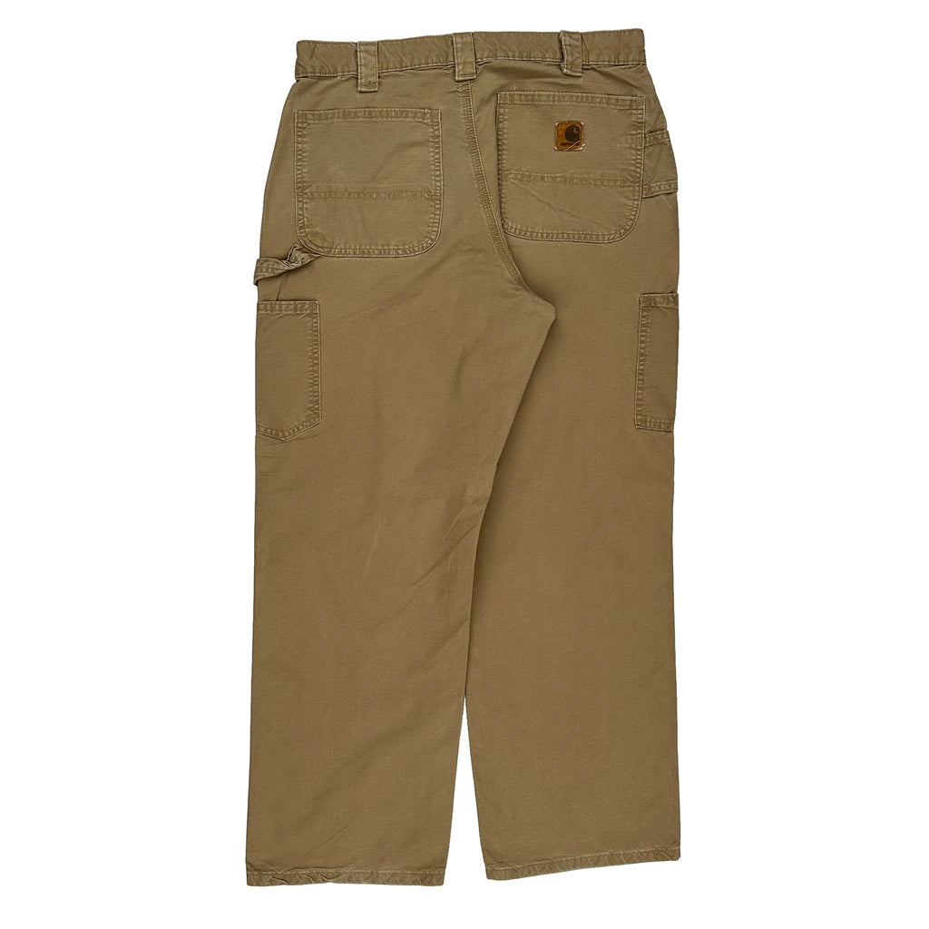 image of Carhartt Carpenter Trousers - 33W 29L Beige Cotton