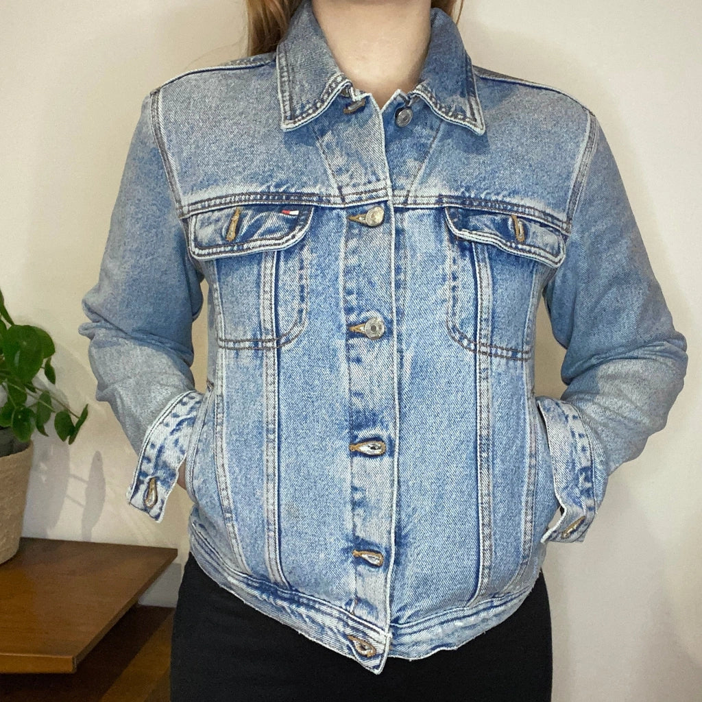 image of Tommy Hilfiger Denim Jacket - Small Blue Cotton