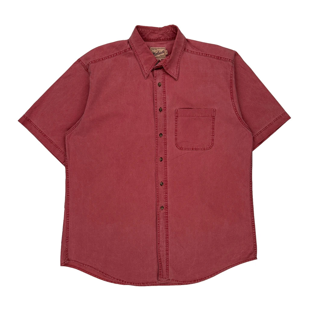 image of Woolrich Short Sleeve Shirt - XL Red Cotton