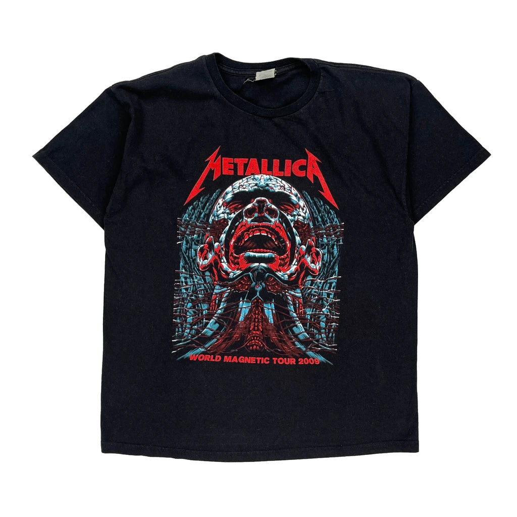 image of Metallica World Magnetic Tour 2009 Delta Band T-Shirt - Large Black Cotton