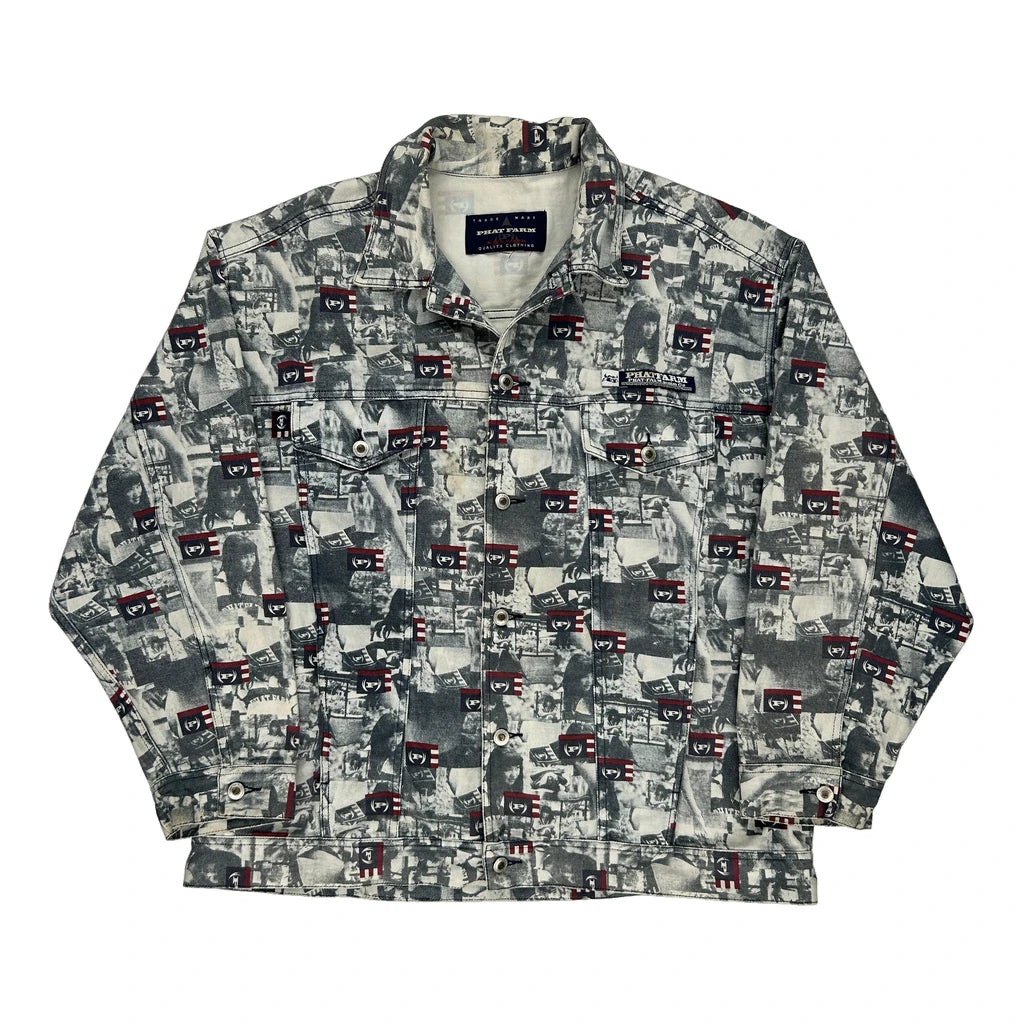 image of New York Phat Farm Graphic Denim Jacket - 2XL Multicoloured Cotton