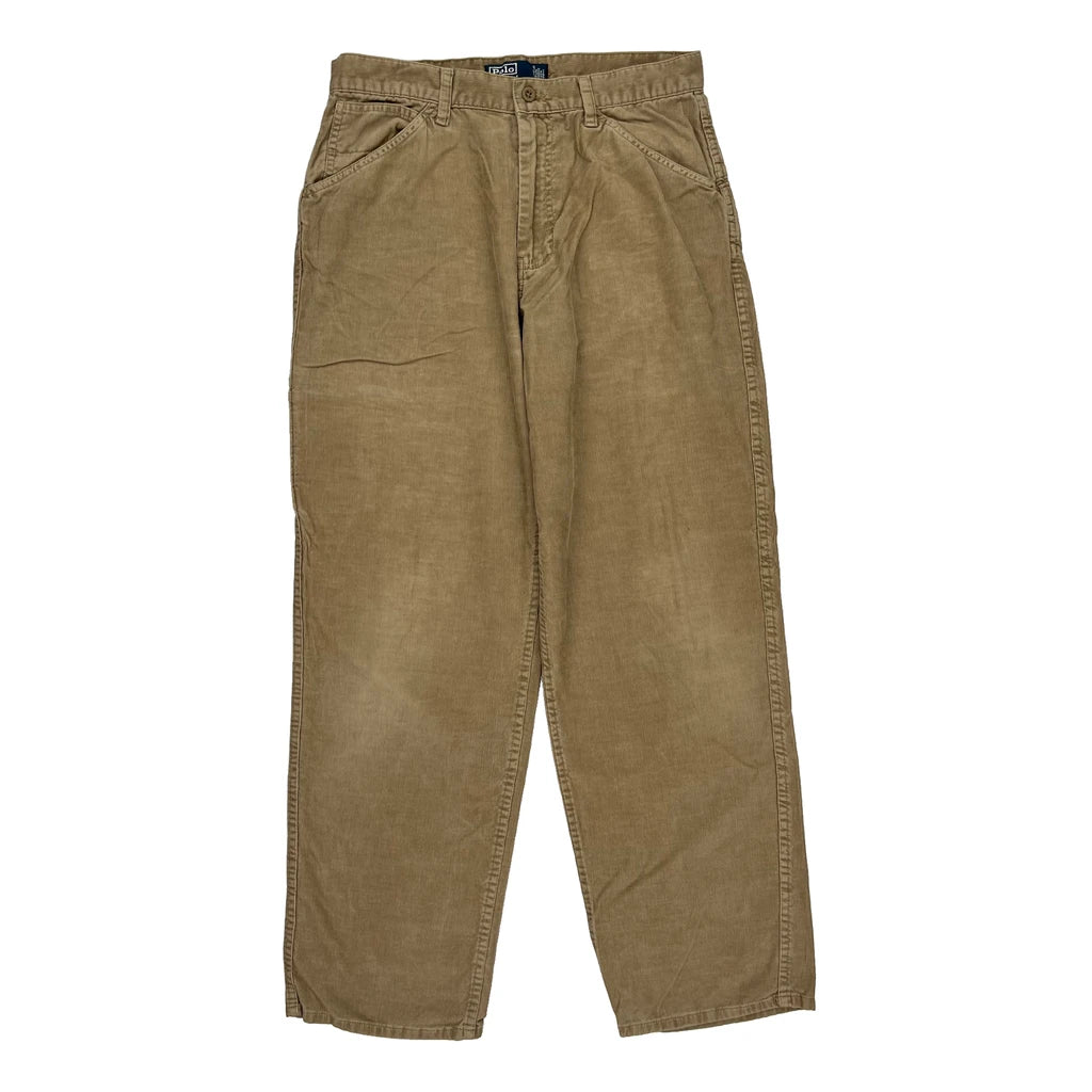 image of Ralph Lauren Cord Trousers - 32″ Waist Beige Cotton Blend