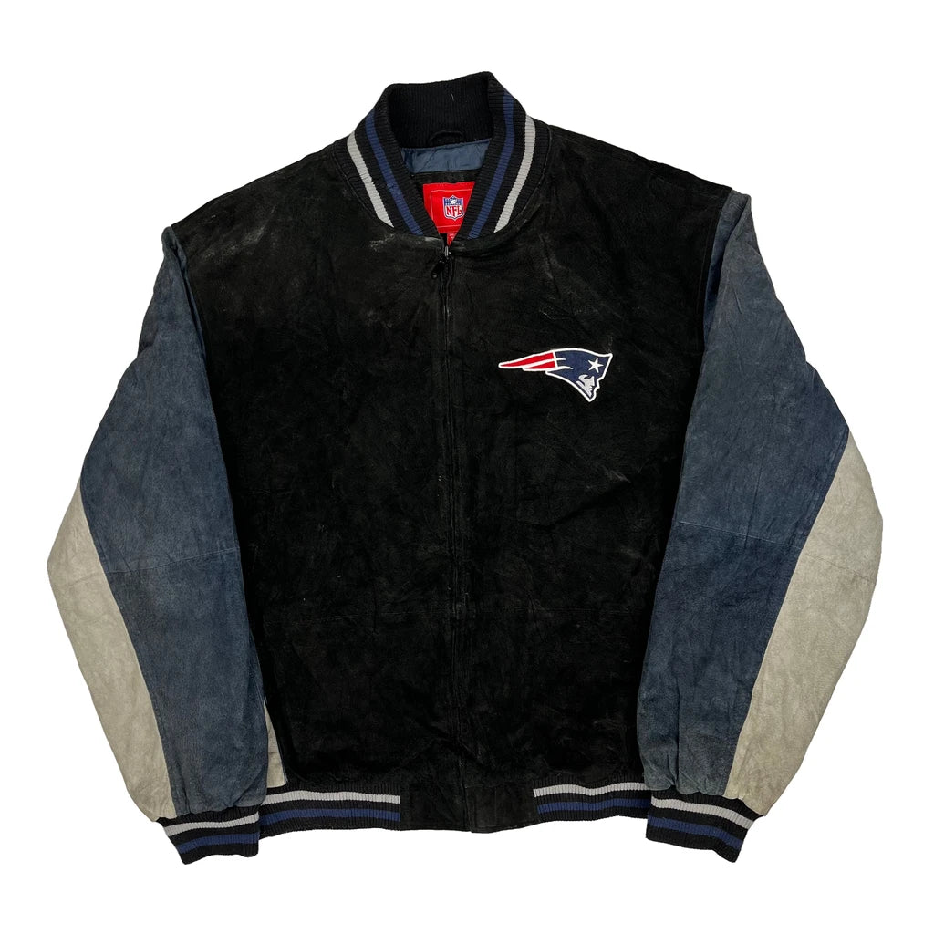 image of New England Patriots Nfl Varsity Jacket - 2XL Black Leather