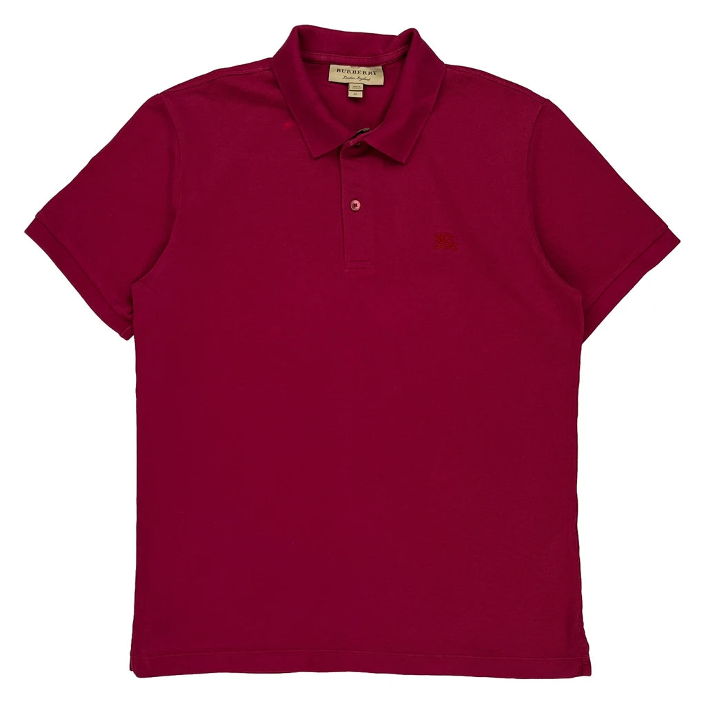 image of Burberry London Polo Shirt - Medium Red Cotton