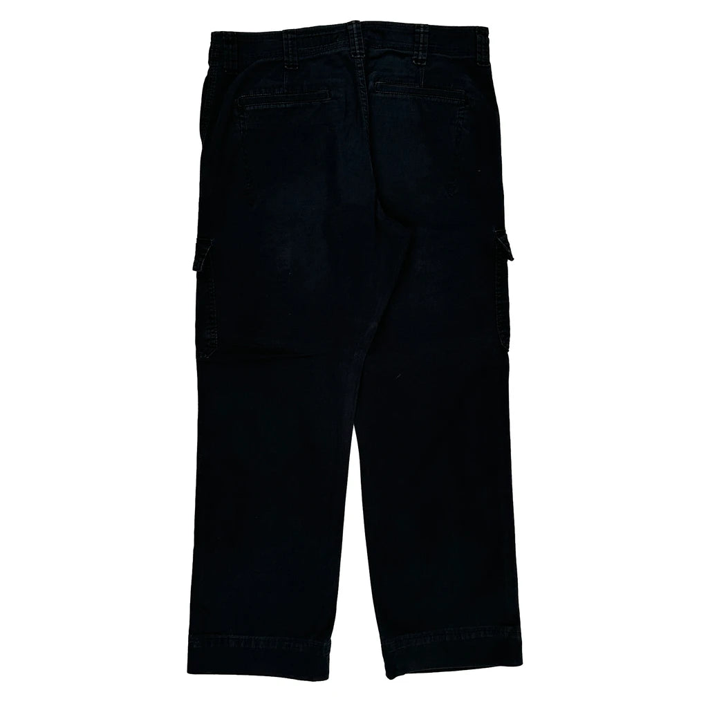 image of Relaxed Fit Wrangler Cargo Trousers - 35″ Waist Black Cotton Blend