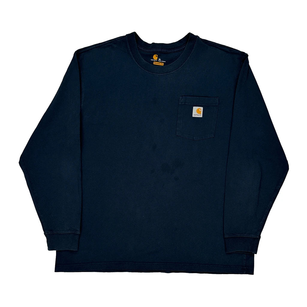 image of Carhartt Long Sleeve T-Shirt - XL Blue Cotton