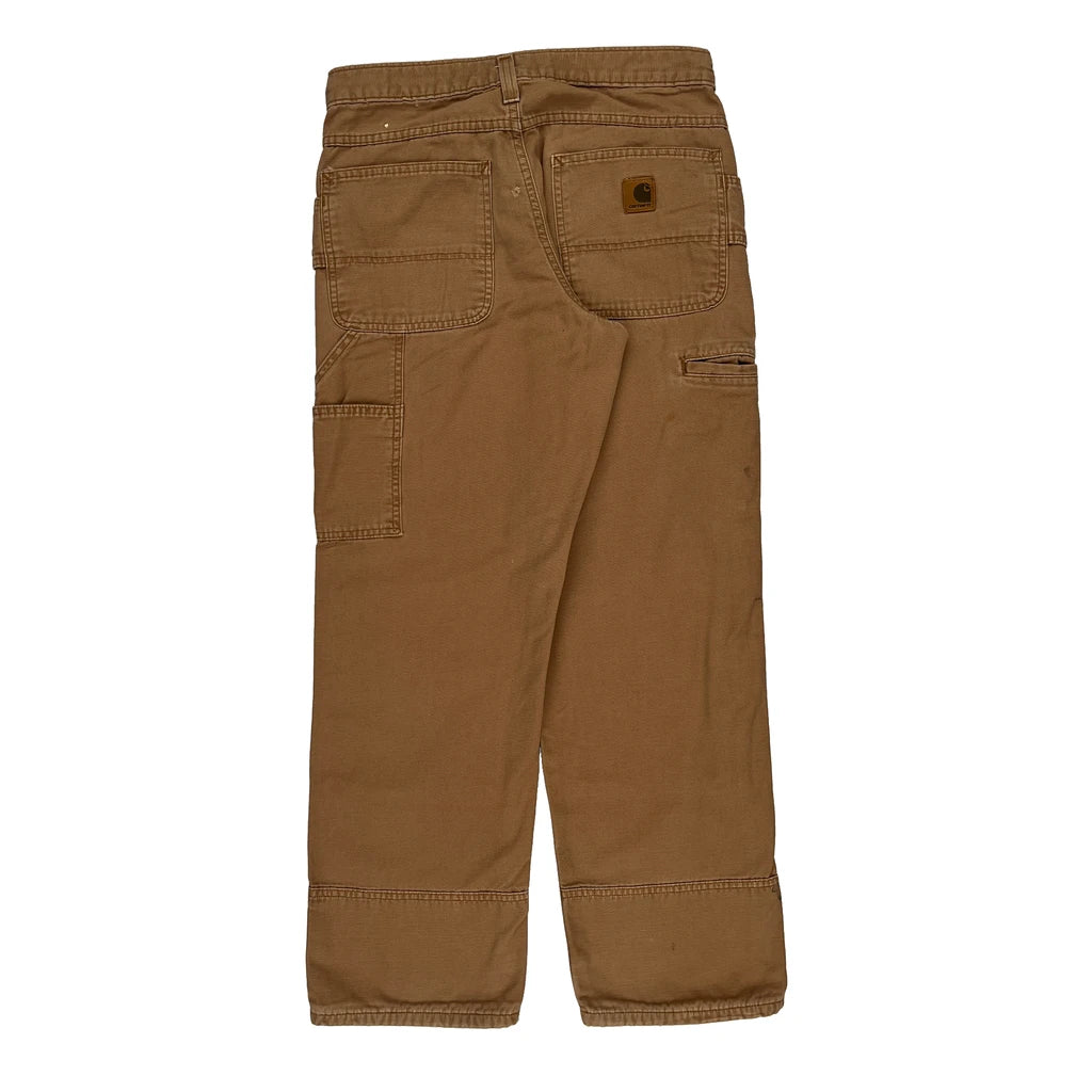 image of Workwear Carhartt Double Knee Carpenter Trousers - 32W 29L Brown Cotton