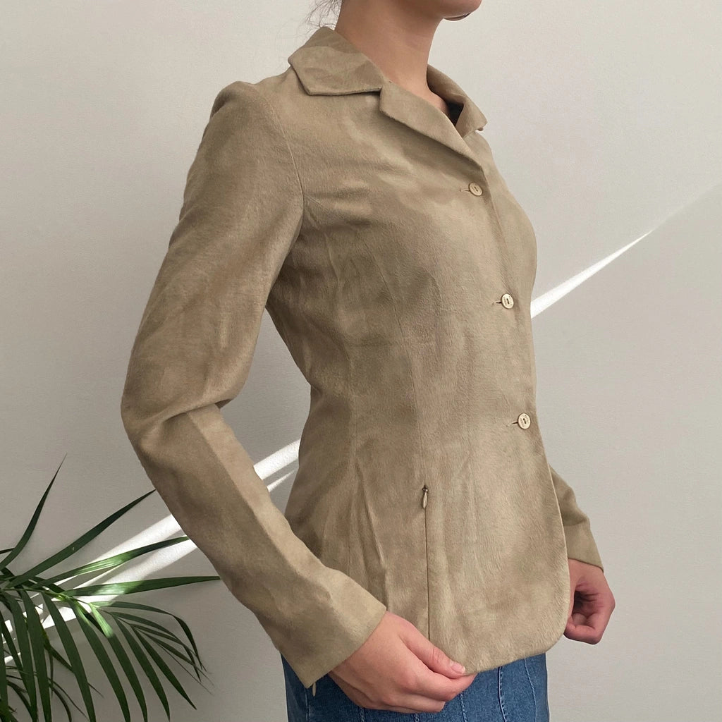 image of Gianfranco Ferre Jacket - Small Beige Viscose Blend