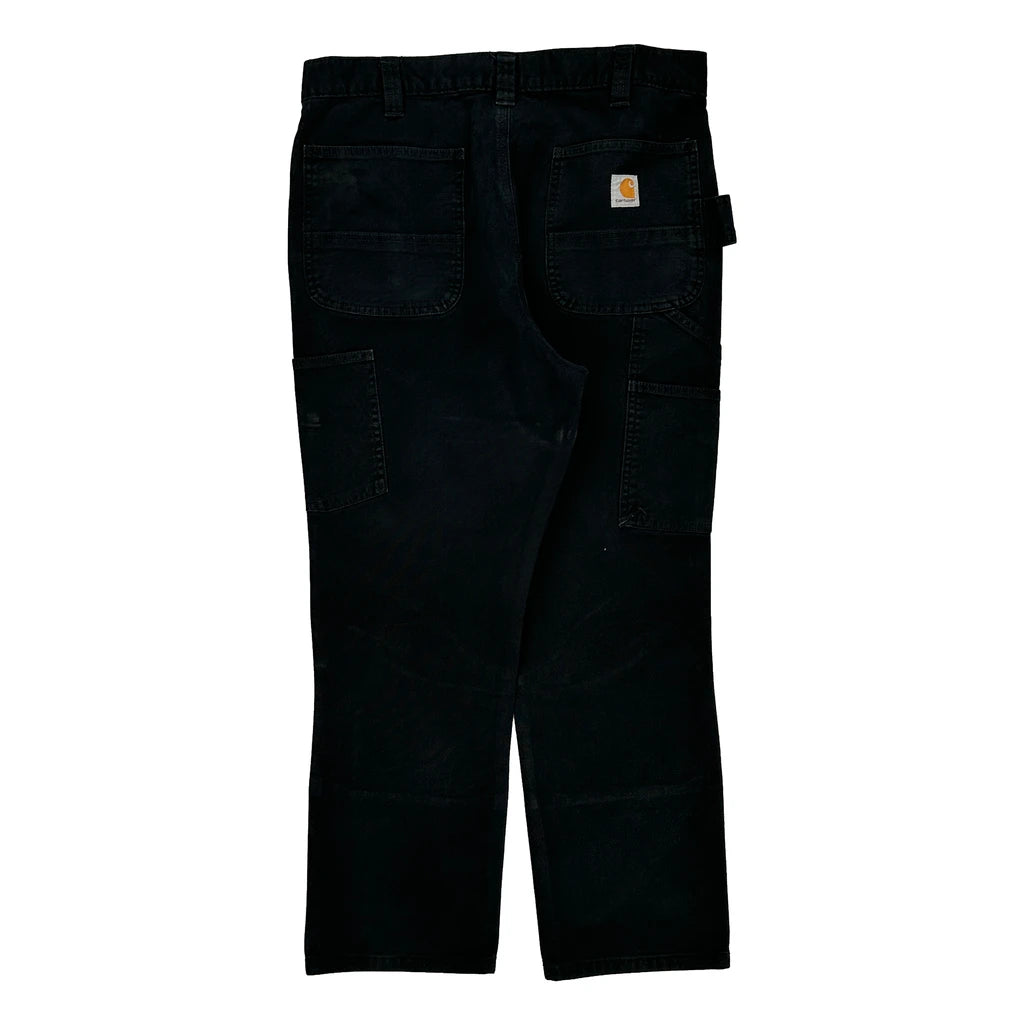 image of Carhartt Double Knee Carpenter Trousers - 35″ Waist Black Cotton Blend