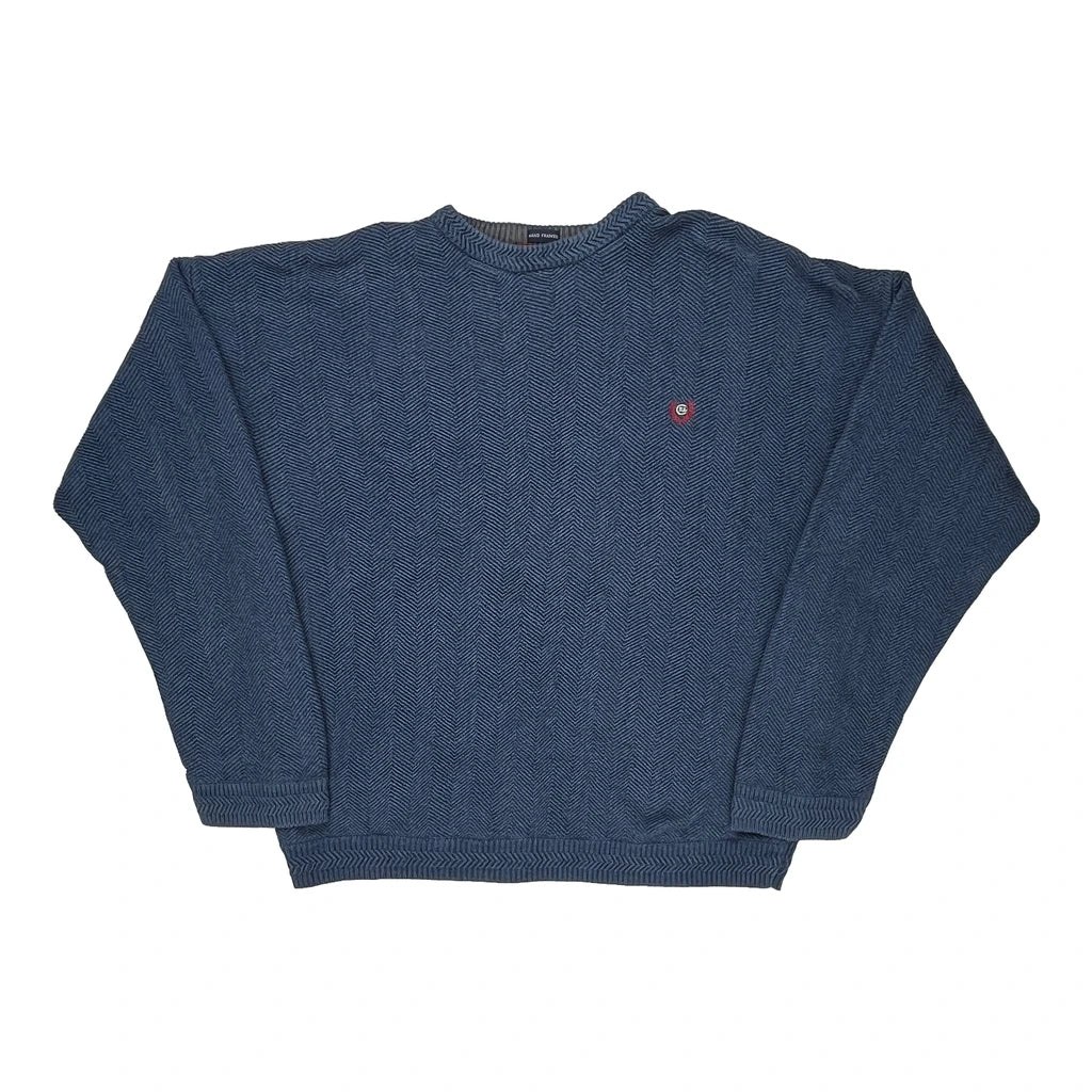 image of Hand Framed Chaps Ralph Lauren Jumper - XL Blue Cotton