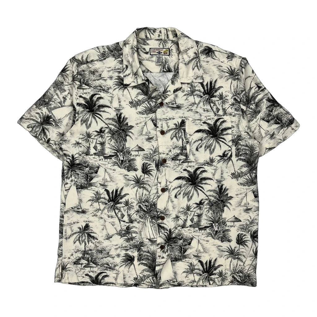 image of Caribbean Joe Hawaiian Shirt - XL Cream Viscose