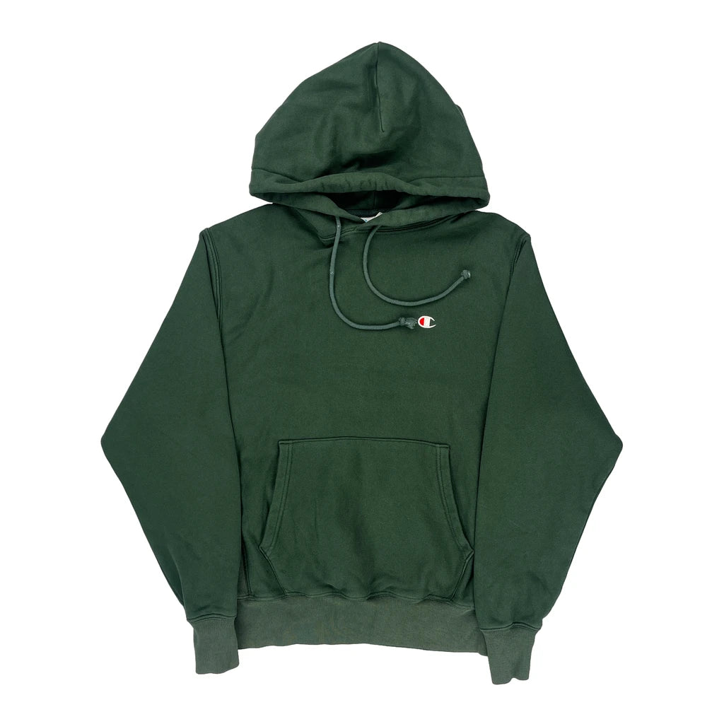 image of Reverse Weave Champion Hoodie - Small Green Cotton Blend