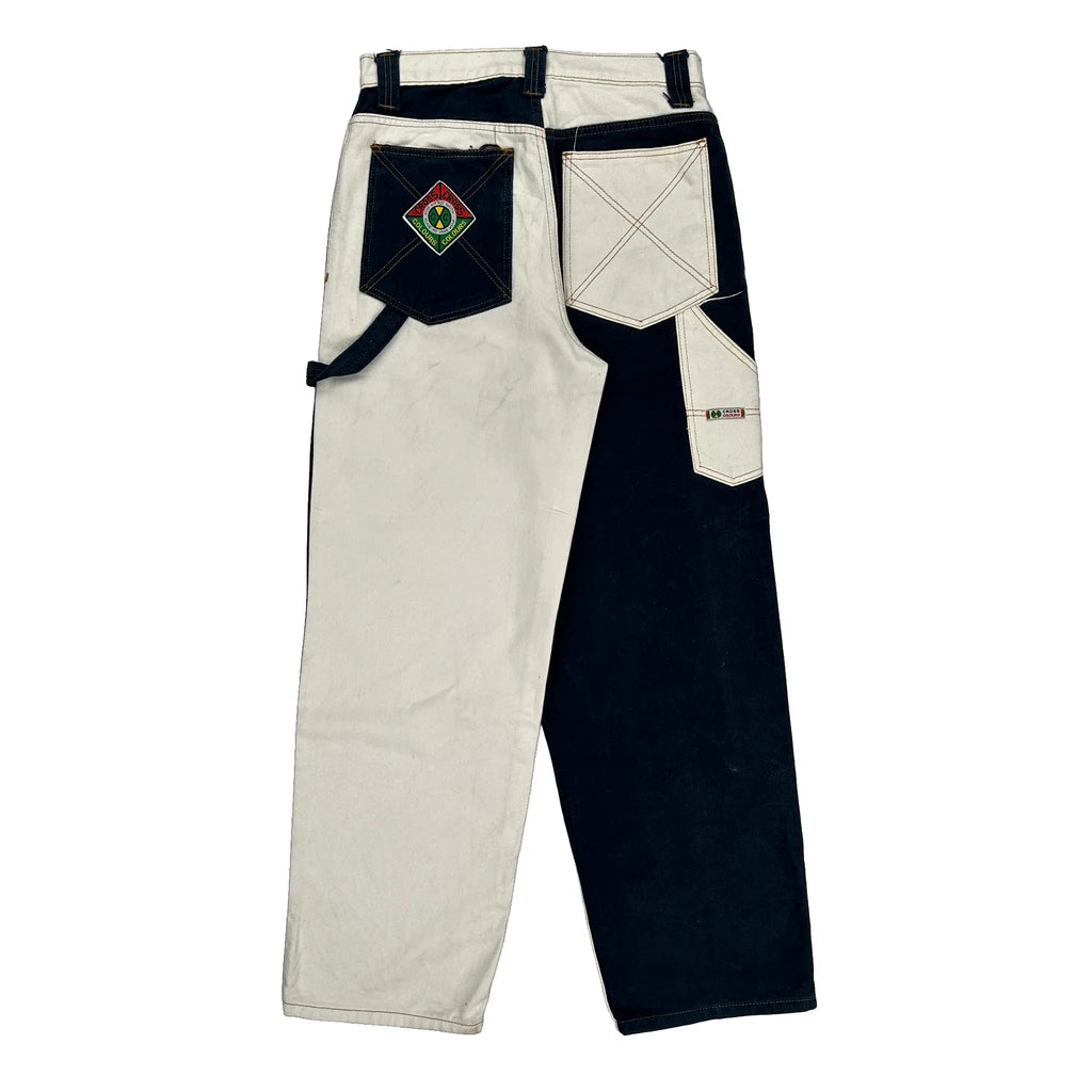 image of Two-Tone Design Cross Colours Jeans - 30W 32L Black & White Cotton